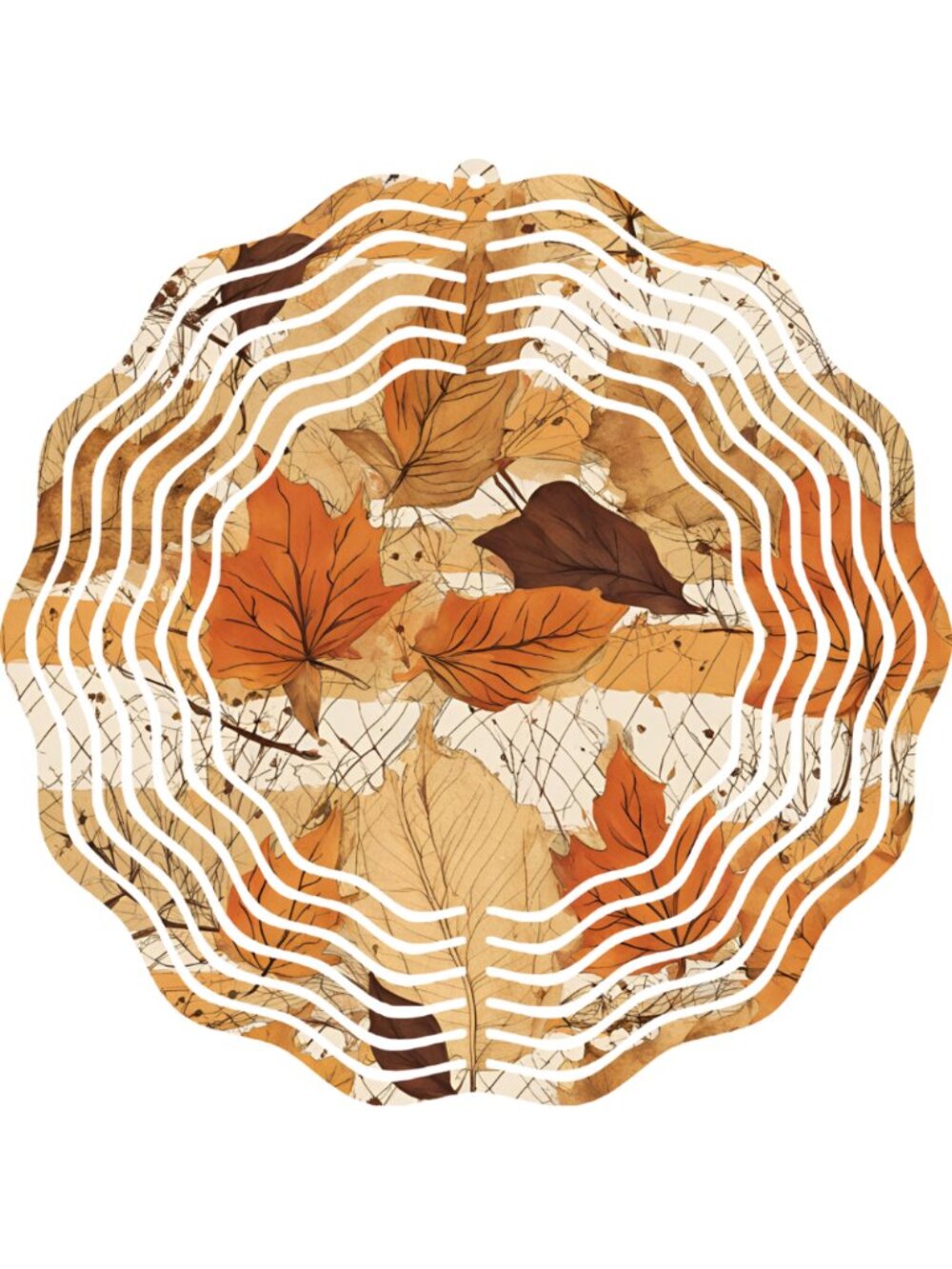 10" Metal Wind Spinner Autumn Leaves Fall Outdoor Garden 3D Yard Art Decor